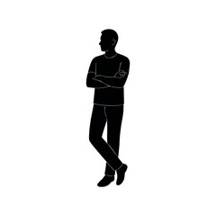 Standing Man Silhouette Vector Illustration