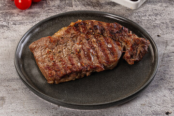 Grilled rib eye beef steak