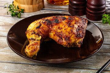 Roasted chicken leg with spices