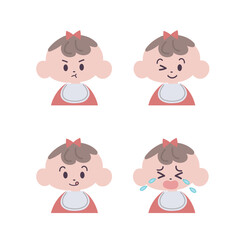 色々な表情の赤ちゃんセット②【女の子】