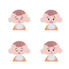 Obraz premium 色々な表情の赤ちゃんセット①【男の子】