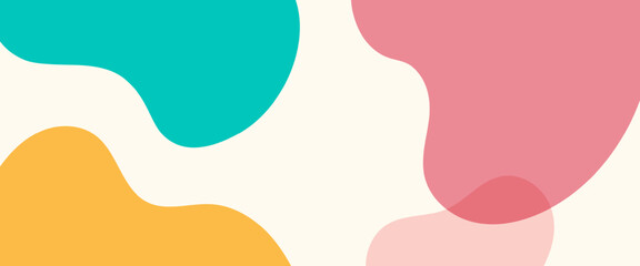 abstract simple colorful retro geometric blobs pattern banner template background