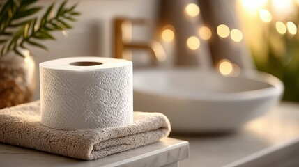 Ultra Realistic Close Up of Single Roll of Towel