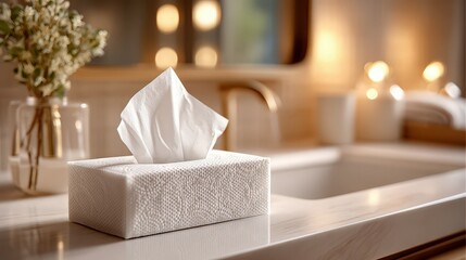 Ultra-Realistic Close-Up of Textured Tissue Box