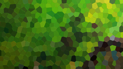 Abstract Mosaic Pattern Of Green And Brown Polygons With Textured Surface