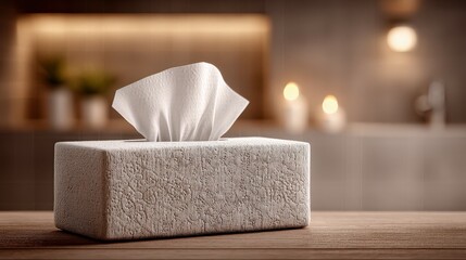 Ultra Realistic Close Up of White Paper Tissues