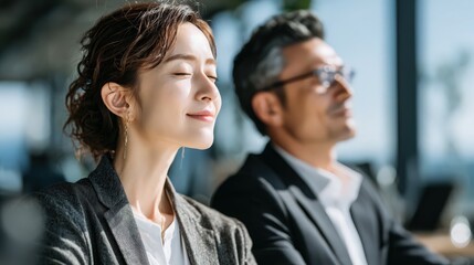 Ultra Realistic Japanese Business Professionals Relaxing
