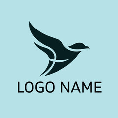 Abstract Flying Bird Logo Freedom and Movement Symbol