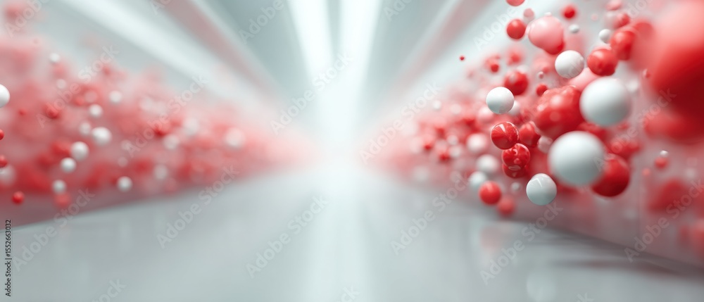 Aufkleber Futuristic Quantum Computing Network with Transparent Data Transfer Paths in Modern Data Center for IT Innovation and Distributed Processing