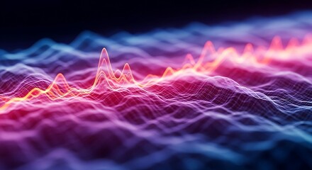 Abstract Wave Graphic with Red and Blue Color