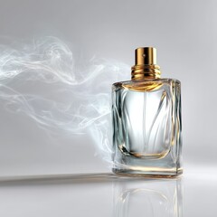 Elegant perfume bottle with a golden cap evoking luxury and sophistication