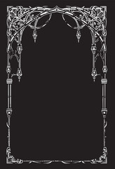 Gothic architecture frame decorative frame with black and white