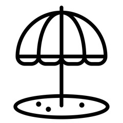 Summer outline icon. Beach umbrella