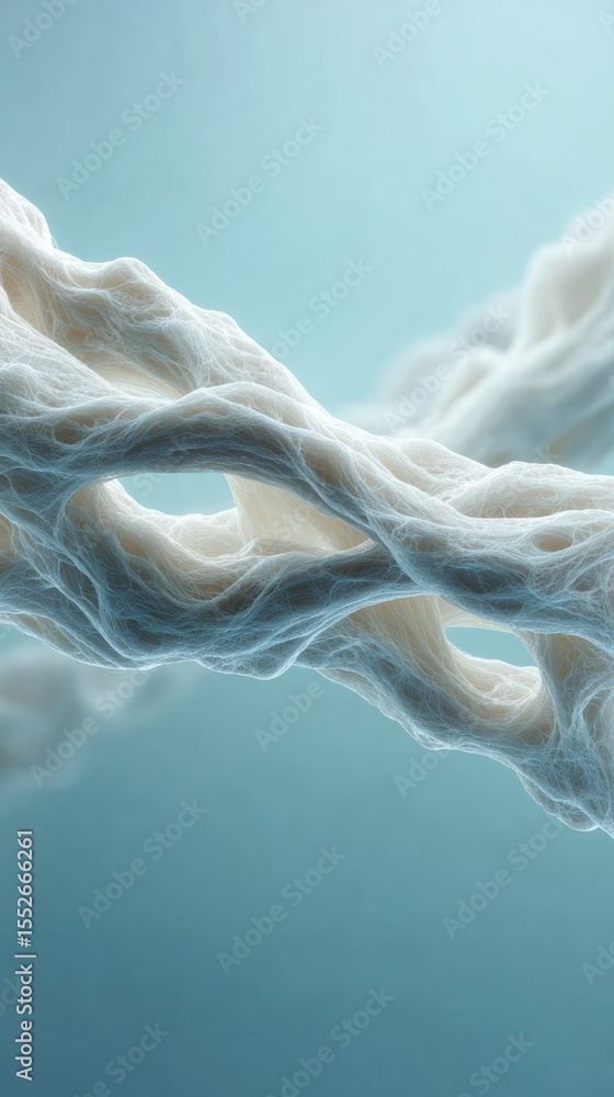 Fototapete Abstract Entangled Fibers Representing Quantum Connectivity with Ethereal Texture and Dynamic Flow for Scientific Innovation and Tech Visualization