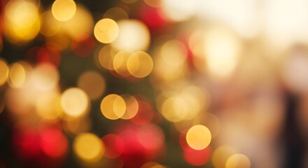 Fototapeta premium blurred bokeh lights christmas atmosphere.