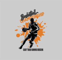 Basketball Championship sport typography, tee shirt graphics, vectors illustration