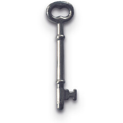 A vintage metal key, typically used for unlocking doors or securing items.