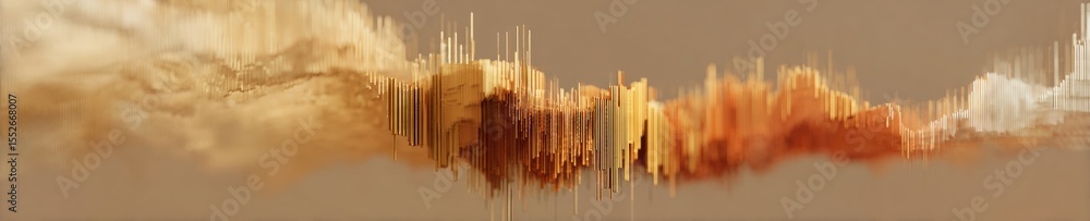 Aufkleber Abstract Data Visualization of Cryptocurrency Market Volatility with Modern Digital Candlestick Chart on Neutral Background for Financial Analysis
