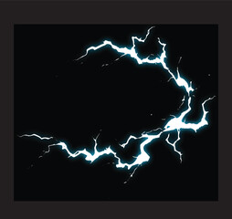 lightning vector , electricity illustration , lightning anime style , realistic lightning illustration