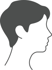 Man and woman head silhouettes in profile, an illustration symbolizing people, business, and fashion with an elegant outline design