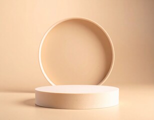 Beige Round Product Display Platform