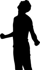 Man in Anguish Silhouette | Suffering, Pain, and Desperation Vector