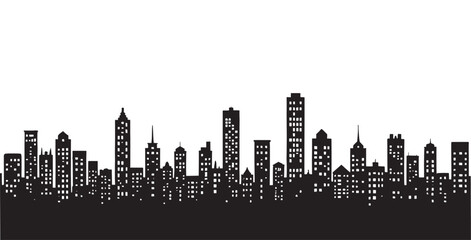 city skyline pixelated vector illustration background black and white, silhouette pixel city 