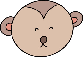 손으로 그린 동물의 얼굴 일러스트