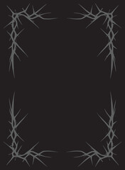 frame of thorns , thorn branches background horror frame 