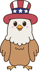 Patriotic Eagle with Top Hat