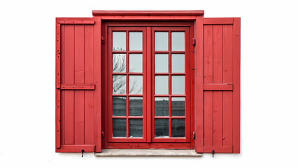 Red window shutters open on white wall architecture home design exterior building facade residential