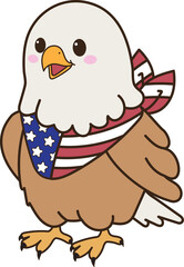Eagle with 4th of July Scarf