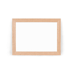 A blank wooden picture frame, ideal for displaying artwork or photographs.