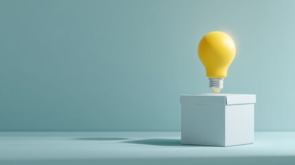 Floating lightbulb above a gift box