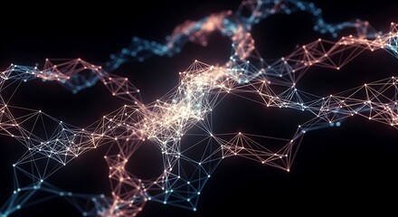 Abstract Network Connection on Black Background