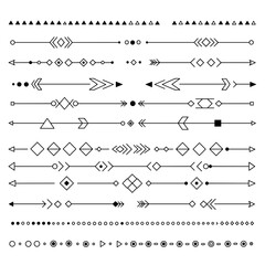 Obraz premium Decorative geometric vector lines and shapes in black and white 