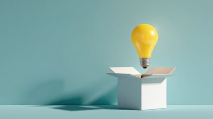A bright idea emerging from a box