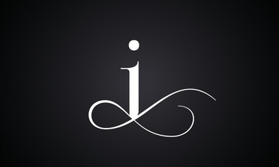 Letter i logo with infinity combination. Modern trendy initial luxury i letter logo design. Royal premium letter i logo design vector template.