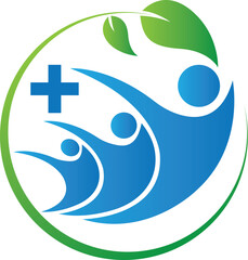 People plus wellness and Medical health logo design templates