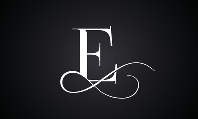 Letter e logo with infinity combination. Modern trendy initial luxury e letter logo design. Royal premium letter e logo design vector template.