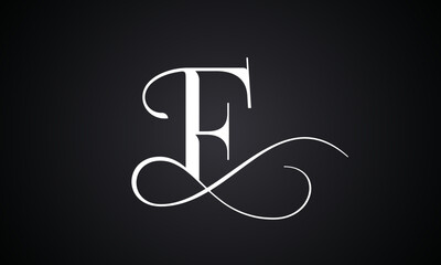 Letter f logo with infinity combination. Modern trendy initial luxury f letter logo design. Royal premium letter f logo design vector template.