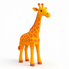 Fototapeta premium Cute Orange Cartoon Giraffe Illustration