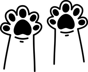 Hand drawn cat paw  doodle outline illustration © Maysa