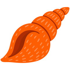Orange Clam cartoon illustration 