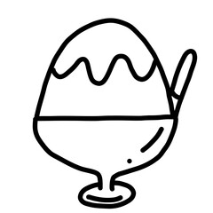 手描きペン画の可愛いかき氷のイラスト
