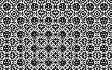 Decorative black and white circle seamless pattern, jpg file, decorative black and white circle...