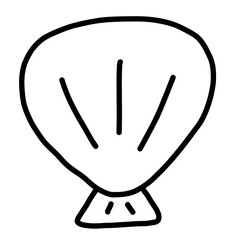 手描きペン画の可愛い貝のイラスト