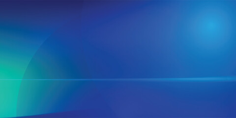 Blue-green gradient studio room, abstract background pattern, walls and floor reflect neon lights, dark tones and feel speed of digital technology connected blue-green background modern aarts