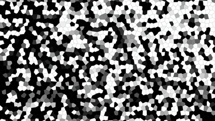 Abstract Mosaic Pattern With Irregular Polygons In Black White And Gray Tones