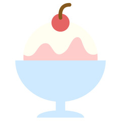 Summer flat color icon. Ice cream